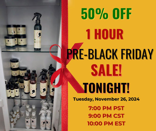 50% off pre-black friday sale tonight tuesday november 26th starting 9:00 PM CST